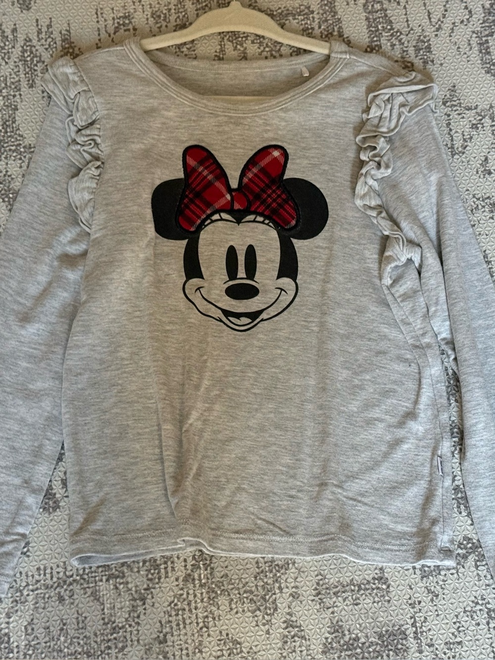 Little Sleepies Minnie Mouse plaid bow long sleeve t-shirt